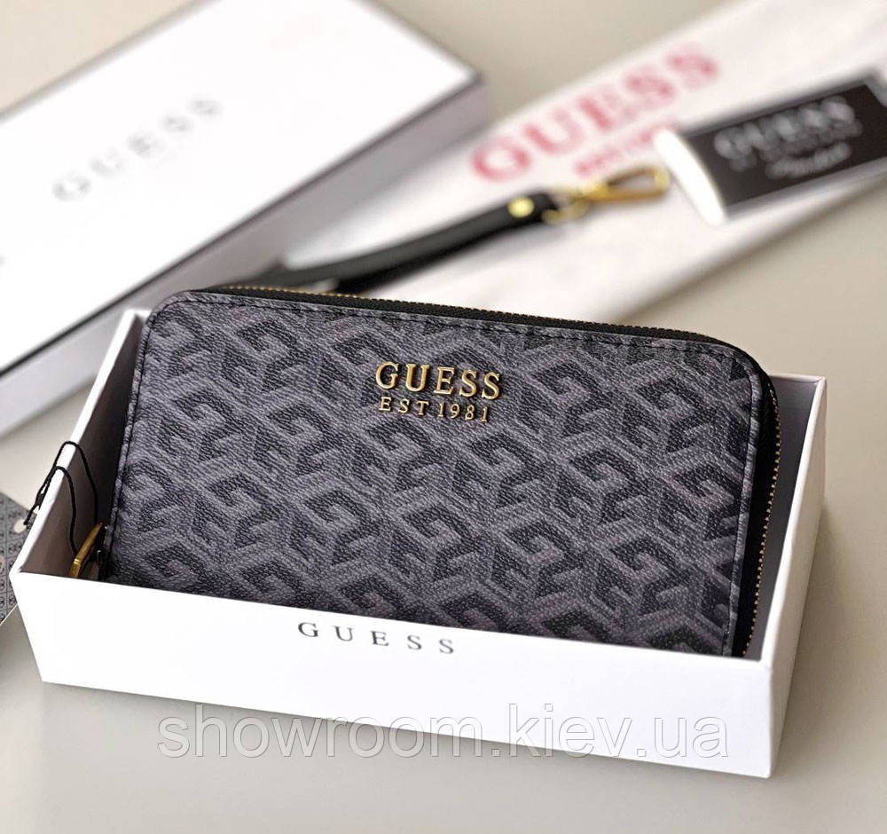 Жіночий гаманець на змійці Guess (7594) сірий