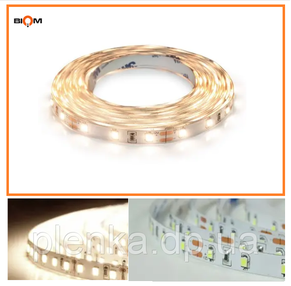 Світлодіодна стрічка 12 V 6.5 W/m 60led/m BIOM Professional BPS-G3-12-2835-60-NW-20 нейтральний білий ip20