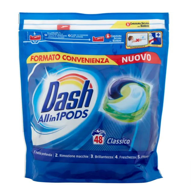 Капсули для прання Dash All in 1 Pods Classico, 48 штук 01443-4, фото 1