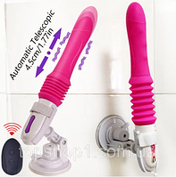 Секс машина 26 см з вібрацією та пультом, Вібратор з висуванням та присоскою, Інтимні іграшки