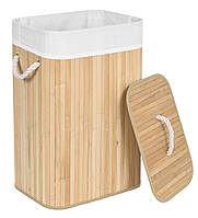Кошик для білизни окремо стоячий Gockowiak 80л кришка LOFT Бамбуковий