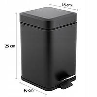 Урна для сміття металева Yoka Home 3л чорна