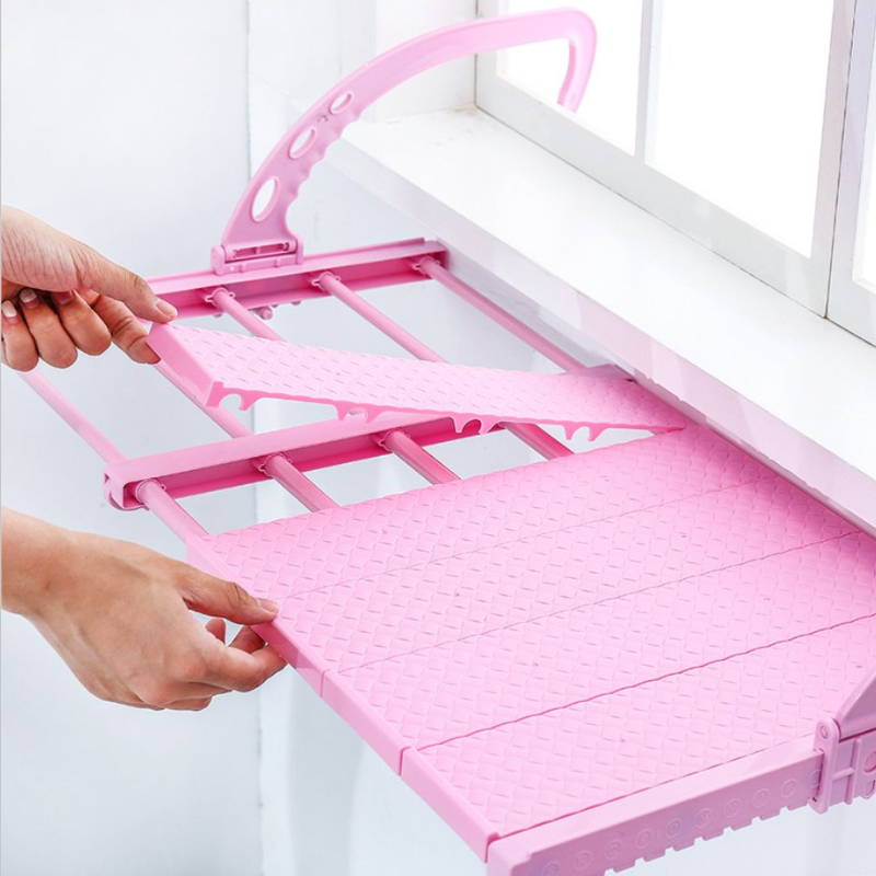 Складная подвесная балконная сушилка для одежды и обуви (розовая) - фото 6 - id-p1828463562