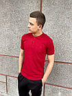 Чоловіча футболка поло червона з лакости з коміром на ґудзиках на літо, фото 5