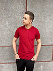 Чоловіча футболка поло червона з лакости з коміром на ґудзиках на літо, фото 7