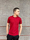 Чоловіча футболка поло червона з лакости з коміром на ґудзиках на літо, фото 8