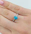 Каблучка срібна з бірюзою 1080-бр, фото 6