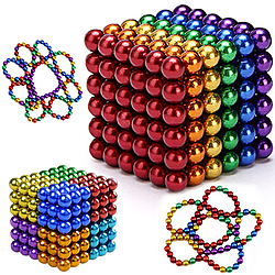 Магнітний конструктор різнокольоровий Неокуб, 216 кульок / Магнітні кульки, що розвиває / Іграшка антістрес