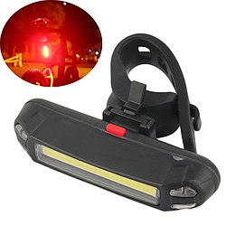 Задня велофара з USB / Світлодіодний ліхтар мигалка на велораму / Стоп сигнал на велосипед