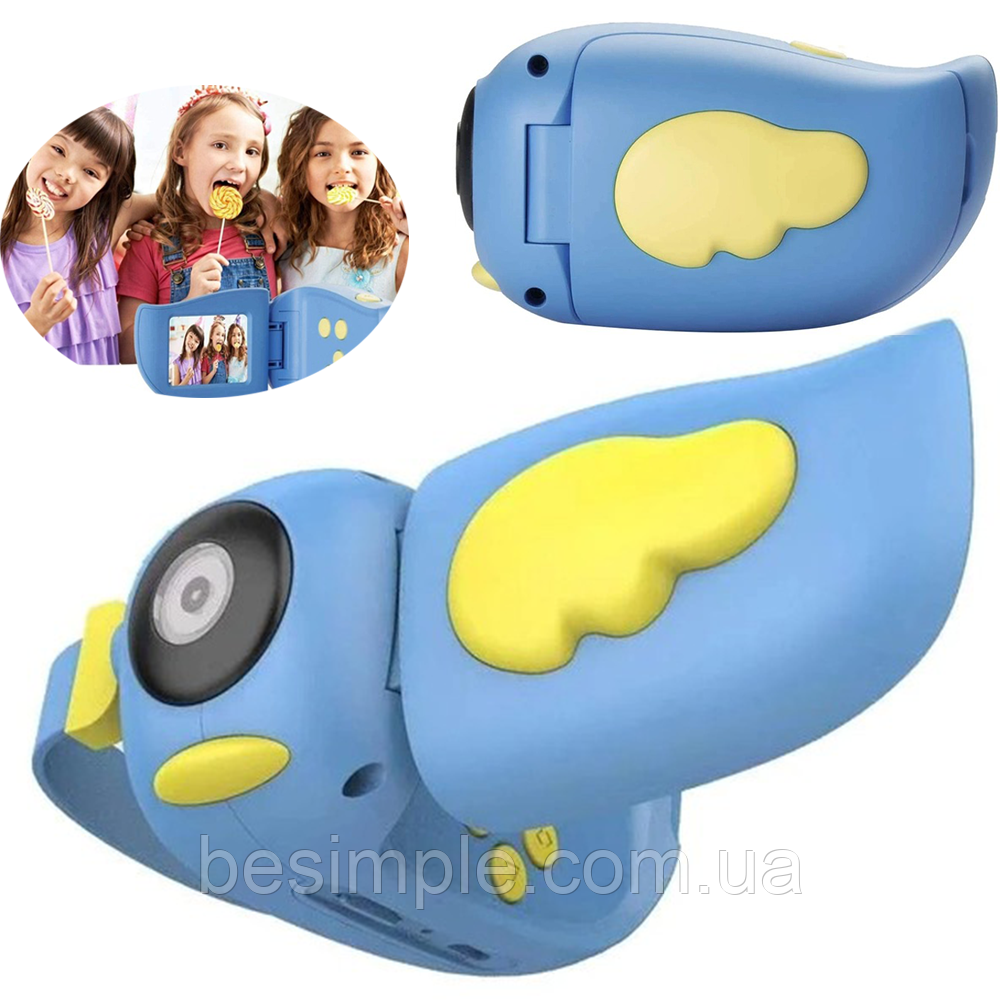 Дитячий фотоапарат Kids Camera DV-A100, Блакитний / Акумуляторна відеокамера для дітей / Цифрова міні камера
