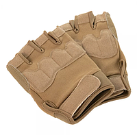 Перчатки тактические Короткопалые Койот (M), сенсорные беспалые перчатки для военных