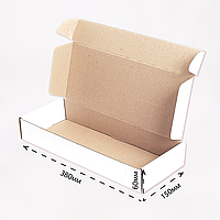 Коробка для кондитерских изделий: торта, рулета, пирога 380х150х60 мм белая, крафтовая упаковка