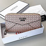 Жіночий гаманець на змійці Guess (7595) бежевий, фото 2