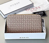 Жіночий гаманець на змійці Guess (7595) бежевий, фото 4