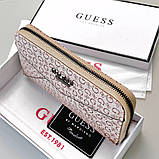 Жіночий гаманець на змійці Guess (7595) бежевий, фото 7