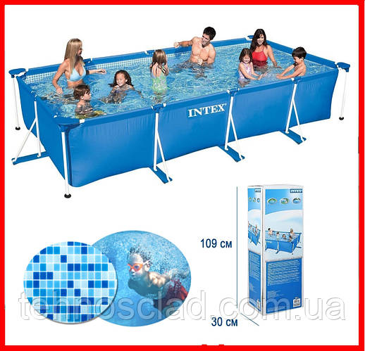 Купить Бассейн каркасный Intex 28273 прямоугольный 450/220/84 см для ...