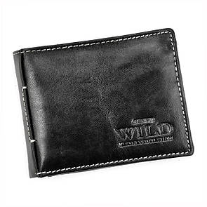 Чоловічий шкіряний гаманець Wild N916-VTK Чорний