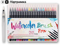 Фломастеры на водной основе 20 цветов, художественные акварельные маркеры для скетчинга, Маркер кисть ALL 106