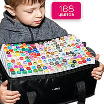 Двосторонні маркери 168 штук для скетчинга і малювання на спиртовій основі, Маркери, фломастери Touch, фото 2