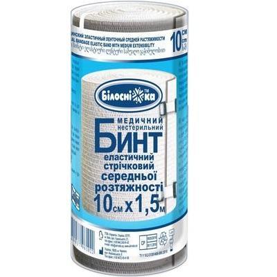 Бинт еластичний стрічковий середньої розтяжності, 10 см х 1.5 м