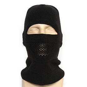 Тепла тактична чорна шапка, зимова армійська трикотажна балаклава для армії зсу для воєнних ALLe511