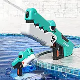 Водний бластер Crocodiles автомат електричний з насосом, акумулятором, USB заряджання — Зелений, фото 8