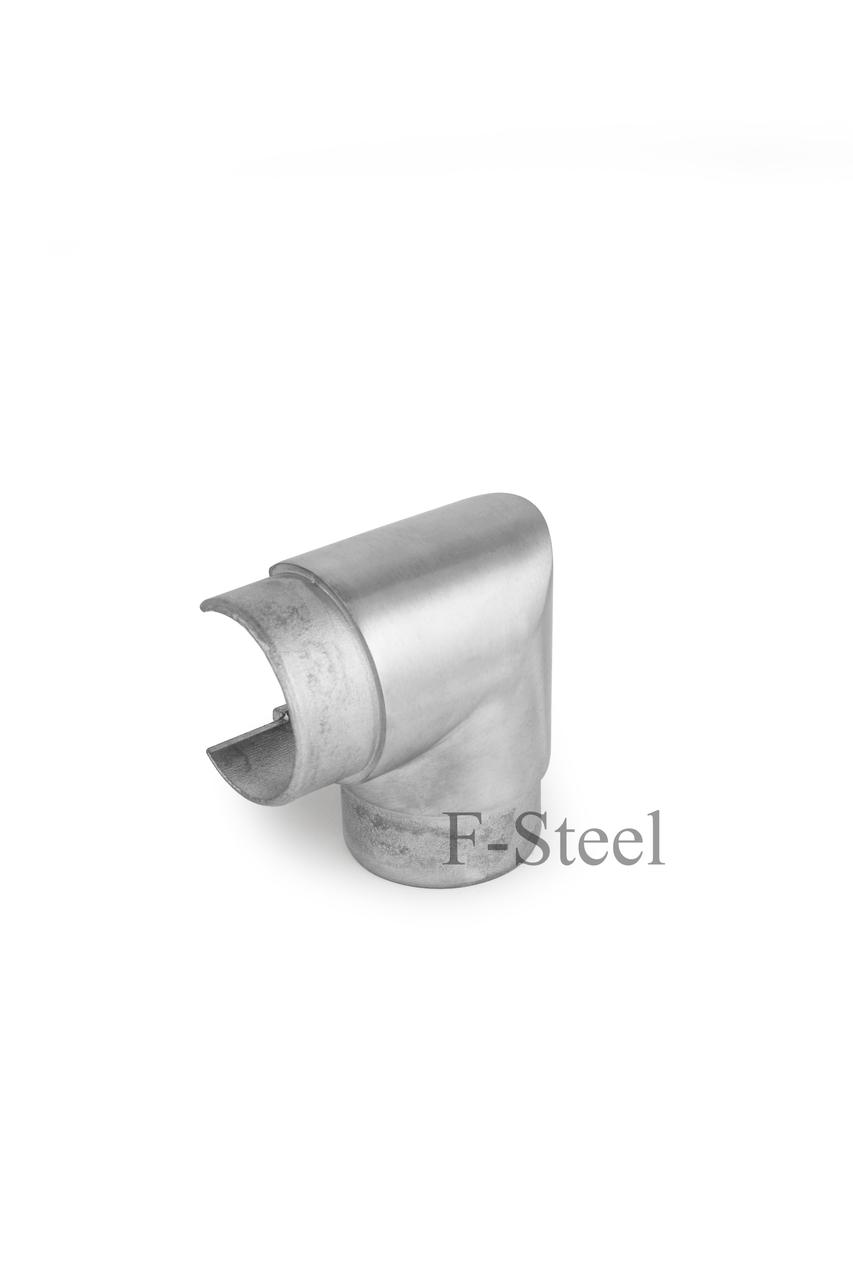 Відвід для проручня з пазом 24*24mm, D:42,4mm T:1,5mm, сатин