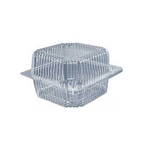 Одноразова блістерна пластикова харчова упаковка ПС-6 розмір 118х118х50 об'єм 400 мл 50шт/уп.