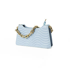 Сумка жіноча з ручкою ланцюжком золотого кольору, жіночий клатч, літня модна сумочка, Блакитна ALLe1830