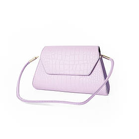 Сумка жіноча, стильний клатч, маленька сумочка через плече, міні сумка зі шкірозамінника, Лавандова ALLe1841