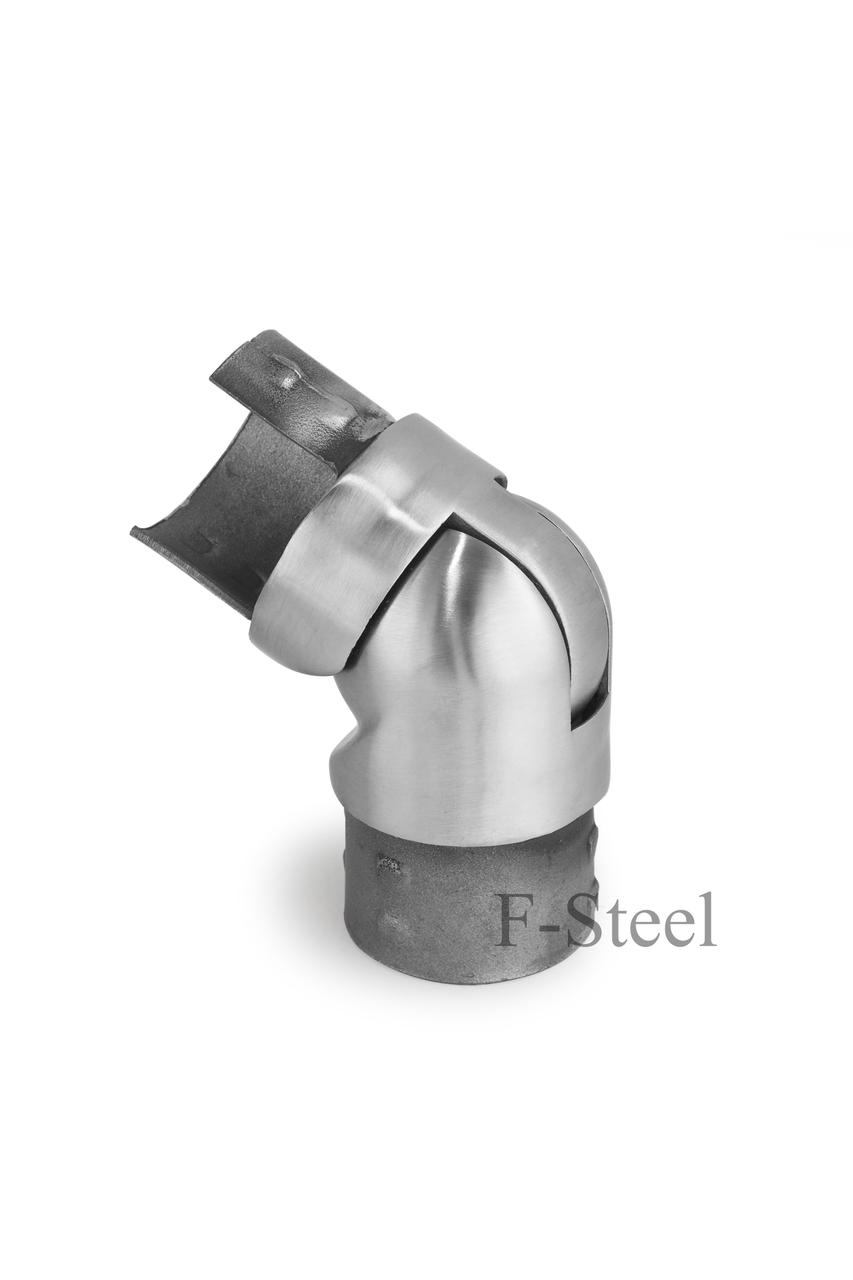 Відвід регульований для поручня з пазом D:42,4mm T:1,5mm, сатин