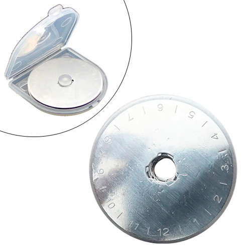 Лезо запасне 45мм для роликового ножа, печворка, 10шт у кейсі, фото 1