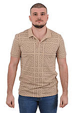 Футболка-поло чоловіча Burberry 23-5592 кава з молоком, фото 3