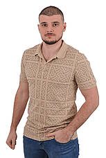 Футболка-поло чоловіча Burberry 23-5592 кава з молоком, фото 4