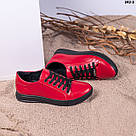 Червоні шкіряні жіночі кеди 36-41, фото 10