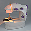 Портативна міні швейна машинка 4в1 Mini Sewing Machine SM-201 / Машинка з педаллю та адаптером, фото 2