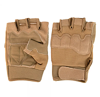 Перчатки тактические Короткопалые Койот (L), сенсорные беспалые перчатки для военных