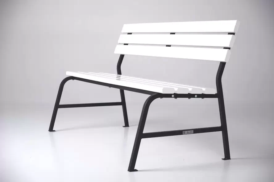 Лавка Classic Comfortable зі спинкою (біло-чорний)