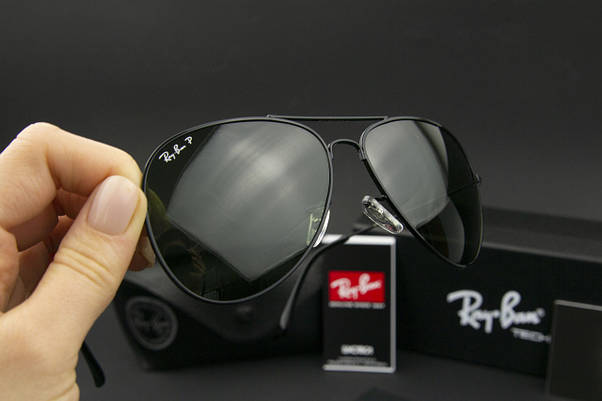 Сонцезахисні окуляри RAY BAN поляризаційні UV400 (арт. 3025) зелений/чорна оправа, фото 4