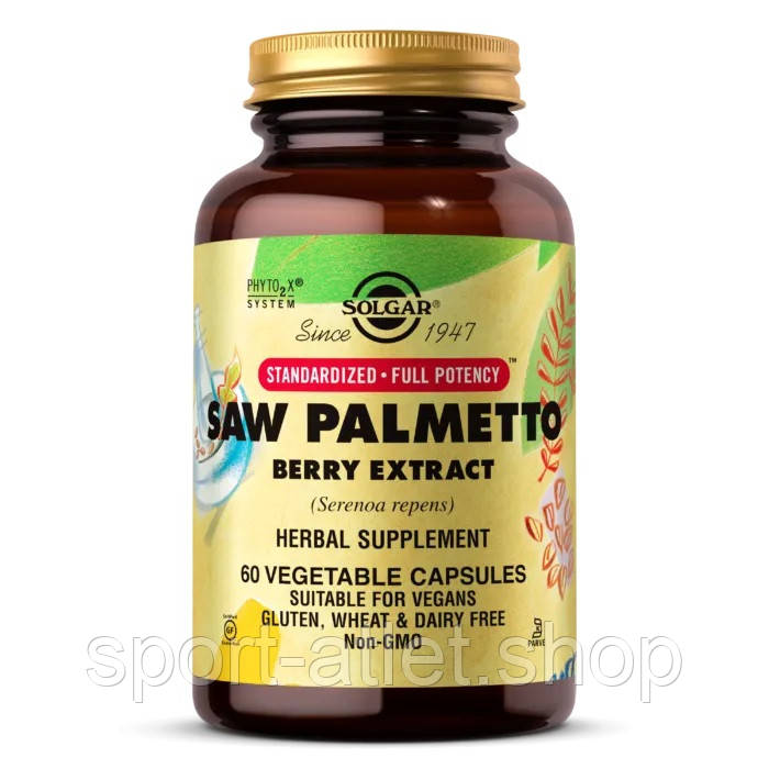 Натуральна добавка Solgar SFP Saw Palmetto Berry Extract, 60 вегакапсул