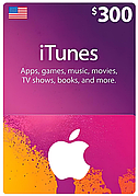 Подарункова карта iTunes Apple/App Store Gift Card на суму 300 usd, US-регіон