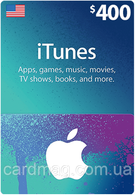Подарункова карта iTunes Apple/App Store Gift Card на суму 400 usd, US-регіон