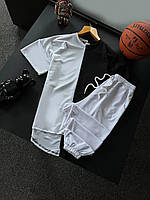 Черно - белый комплект спортивной одежды, Летний комплект для занятий спортом штаны + футболка