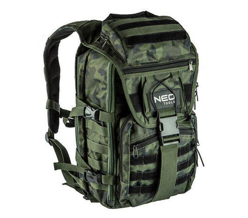 Рюкзак Neo Tools CAMO, туристичний, камуфляжний, 30л, 22 кишені, посилений, поліестер 600D, 50х29. 5х19 см, фото 1
