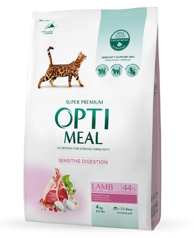 OPTIMEAL Оптимиль сухий корм для котів з чутливим травленням - ягня, 4кг