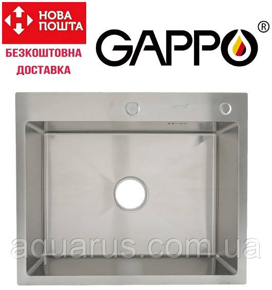 Кухонна мийка Gappo GS6050 нержавіюча сталь 600x500 мм + коландер (ID ...