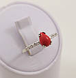 Каблучка срібна з коралом 1080-кр, фото 6
