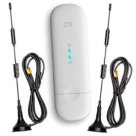 Посилений та компактний 4G Wi-Fi комплект (Модем ZTE + 2 Антени 15ДБ)