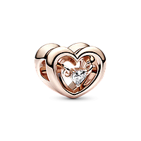 Серебряный шарм Pandora "Сияющее сердце и плавающий камень" 782493C01