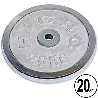 Бамперные диски (блины) хромированные 20 кг, d-30 мм TA-2189-20